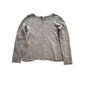 Eileen Fisher Sweater Womens Small Knit Pattern Long Sleeve Linen Cotton #WX3-2